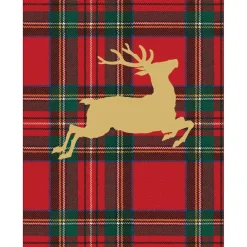 Caspari Gift Tags & Enclosure Cards|Royal Plaid Reindeer Foil Enclosure Cards & Envelopes - includes 4 Enclosure Cards & Envelopes