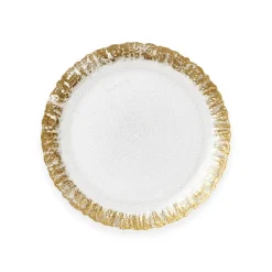 Vietri New Year'S|Ceramic Plates & Dinnerware|Rufolo Glass Salad Plate in Gold