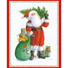 Personalization by Caspari Personalized Holiday Cards|Personalized Christmas Cards|Santa Carrying Tree Personalized Christmas Cards