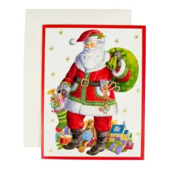 Caspari Christmas And Holiday Cards|Boxed Holiday Cards|Santa Claus Lane Boxed Christmas Cards - 15 Christmas Cards & 15 Envelopes