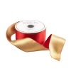 Caspari Christmas Ribbons & Bows|Ribbons & Bows|Satin Red & Gold Reversible Wired Ribbon - 10 Yard Spool