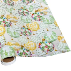 Caspari Christmas Wrapping Paper|Wrapping Paper|Savannah Silver Embossed Foil Gift Wrap - One 30" x 6' Roll