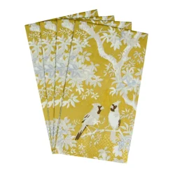 Caspari Christmas Napkins|Paper Guest Towels|Scenic Songbirds Gold/Ivory Guest Towel Napkins - 15 Per Package