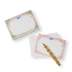Caspari Correspondence Cards|Shell And Coral Correspondence Cards - 12 Per Package