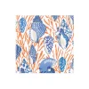 Caspari Boxed Cocktail Napkins|Shell Toile Boxed Cocktail Napkins in Coral & Blue - 40 Per Box