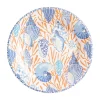 Caspari Paper Salad And Dessert Plates|Shell Toile Salad & Dessert Plates in Coral & Blue - 8 Per Package