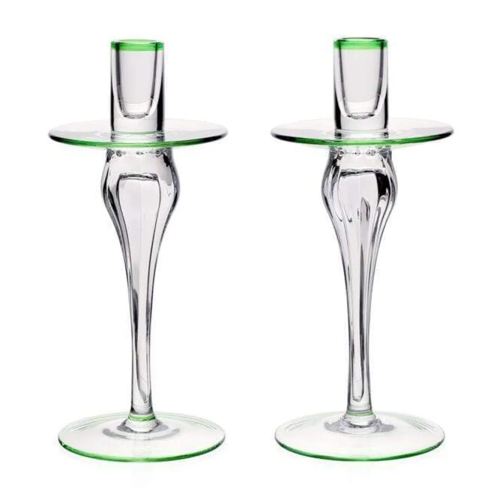 William Yeoward Halloween|Lamps & Candle Holders|Siena Candlesticks in Green - One Pair