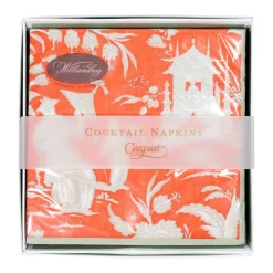 Caspari Boxed Cocktail Napkins|Silk Road Toile Mandarin Boxed Cocktail Napkins - 40 Per Box