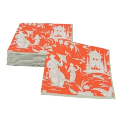 Caspari Boxed Cocktail Napkins|Silk Road Toile Mandarin Boxed Cocktail Napkins - 40 Per Box