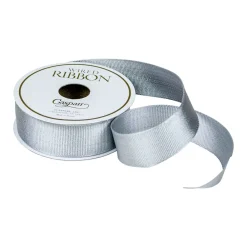 Caspari Christmas Ribbons & Bows|Ribbons & Bows|Silver Metallic Wired Grosgrain Ribbon - 1 Spool Of Ribbon