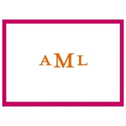 Personalization by Caspari Bridal Shower|Simple Border Personalized Monogram Folded Note Cards