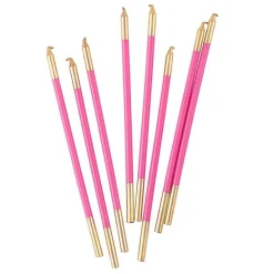 Caspari Birthday|Slim Birthday Candles in Fuchsia & Gold - 16 Candles Per Package