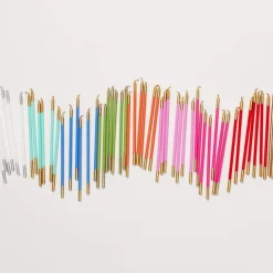 Caspari Birthday|New Year'S|Slim Birthday Candles in White & Silver - 16 Candles Per Package