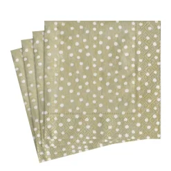 Caspari Christmas Napkins|Graduation Celebration|Small Dots Paper Luncheon Napkins in Platinum - 20 Per Package