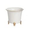 Abigails Christmas Decor|Summer Picnic|Small White & Gold Cachepot