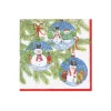 Caspari Christmas Napkins|Paper Cocktail Napkins|Snowman Ornaments Cocktail Napkins - 20 Per Package