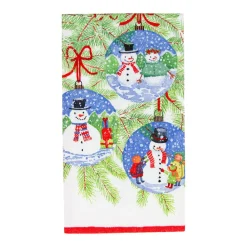 Caspari Christmas Napkins|Paper Guest Towels|Snowman Ornaments Guest Towel Napkins - 15 Per Package