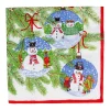 Caspari Christmas Napkins|Paper Luncheon Napkins|Snowman Ornaments Luncheon Napkins - 20 Per Package