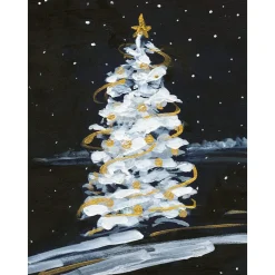 Caspari Christmas And Holiday Cards|Boxed Holiday Cards|Snowy Tree In The Night Classic Boxed Christmas Cards - includes 15 cards & envelopes