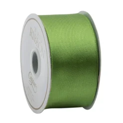 Caspari Christmas Ribbons & Bows|Easter|Solid Green Satin Wired Ribbon - 9 Yard Spool