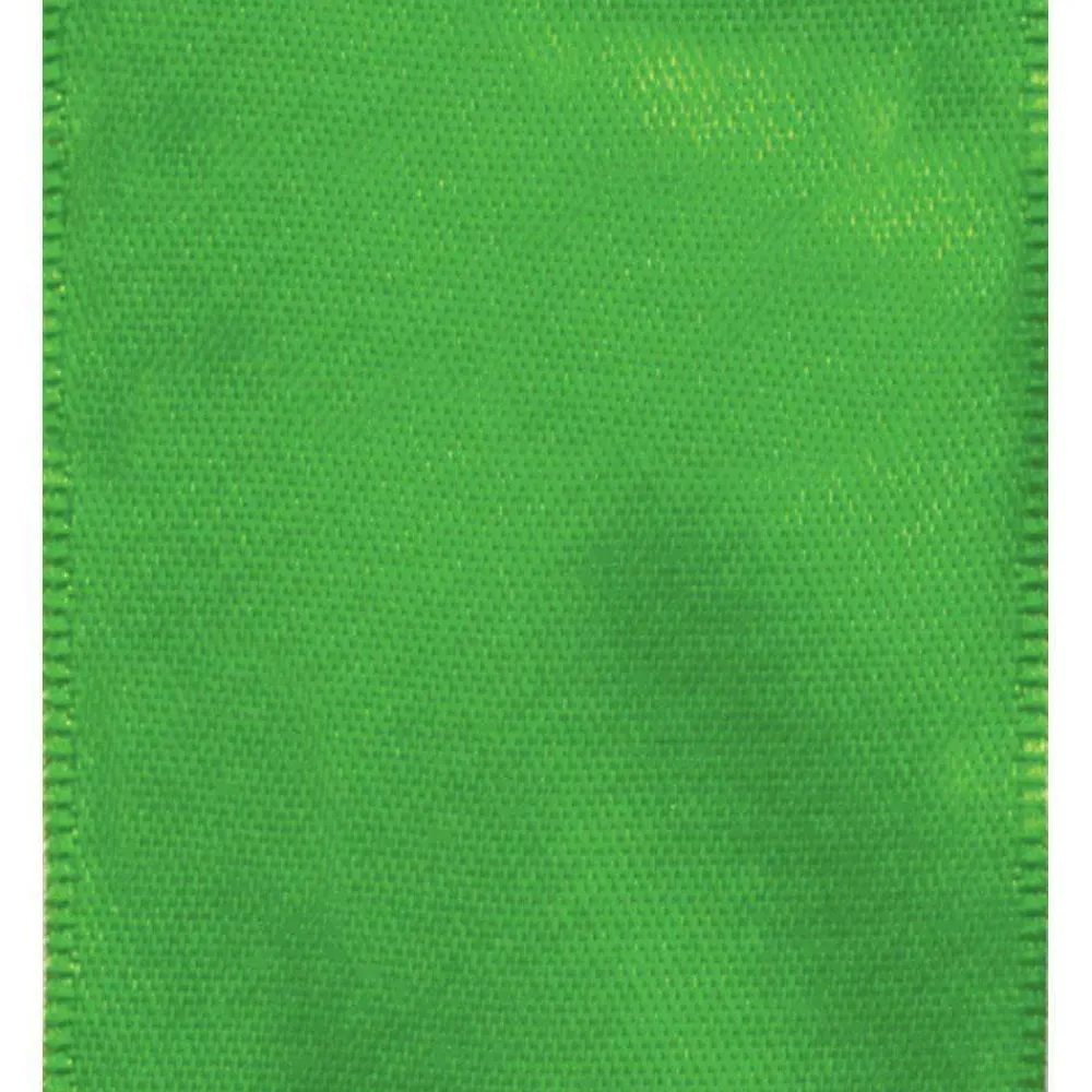Caspari Christmas Ribbons & Bows|Easter|Solid Green Satin Wired Ribbon - 9 Yard Spool