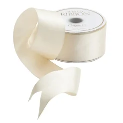 Caspari Christmas Ribbons & Bows|Baby Shower|Solid Ivory Satin Wired Ribbon - 9 Yard Spool