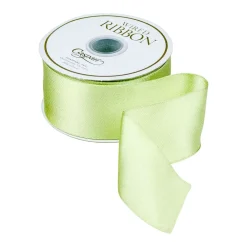 Caspari Christmas Ribbons & Bows|Ribbons & Bows|Solid Satin Wired Celadon Ribbon - 1 Spool Of Ribbon