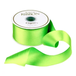 Caspari Ribbons & Bows|Solid Satin Wired Citron Ribbon - 1 Spool Of Ribbon