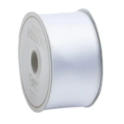 Caspari Christmas Ribbons & Bows|Easter|Solid White Satin Wired Ribbon - 9 Yard Spool