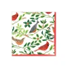 Caspari Christmas Napkins|Paper Cocktail Napkins|Songbirds and Holly Paper Cocktail Napkins in White - 20 Per Package