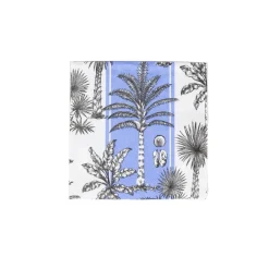 Caspari Hanukkah|Boxed Cocktail Napkins|Southern Palms Blue & White Boxed Cocktail Napkins - 40 Per Box