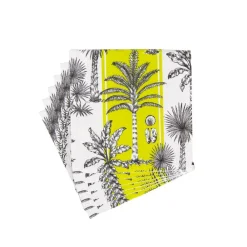 Caspari Boxed Cocktail Napkins|Southern Palms Green & White Boxed Cocktail Napkins - 40 Per Box