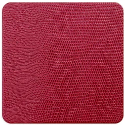 Caspari Christmas Placemats & Coasters|Mother'S Day|Square Lizard Coasters in Cranberry - 8 Per Box