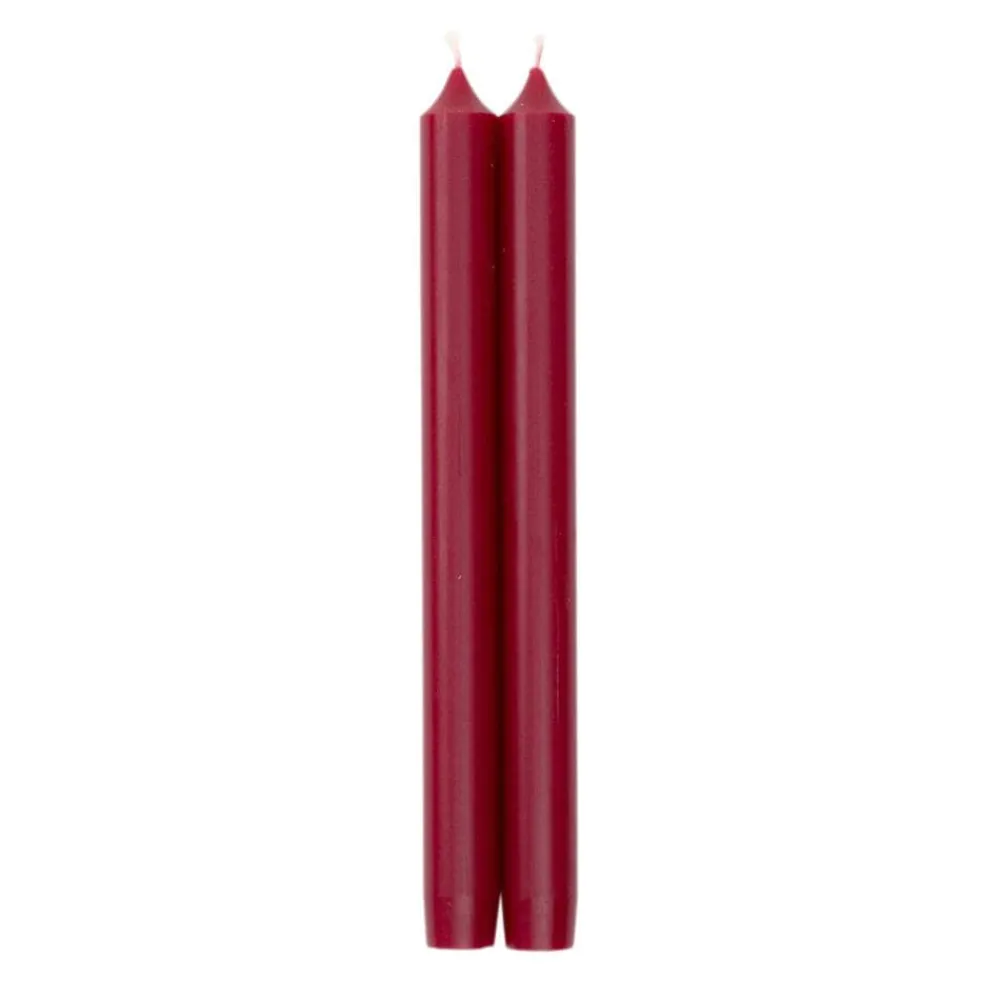 Caspari Holiday Taper Candles|Graduation Celebration|Straight Taper 10" Candles in Cranberry - 2 Candles Per Package