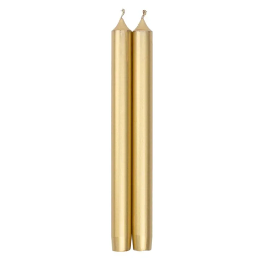 Caspari Holiday Taper Candles|Engagement Party|Straight Taper 10" Candles in Gold - 2 Candles Per Package, 3 Packages Included