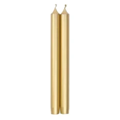 Caspari Holiday Taper Candles|Engagement Party|Straight Taper 10" Candles in Gold - 2 Candles Per Package, 6 Packages Included