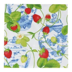 Caspari Memorial Day|Paper Luncheon Napkins|Strawberries And Cream Luncheon Napkins - 20 Per Package