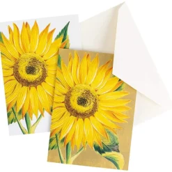 Caspari Note Cards|Sunflower Boxed Note Cards - 8 Note Cards & 8 Envelopes
