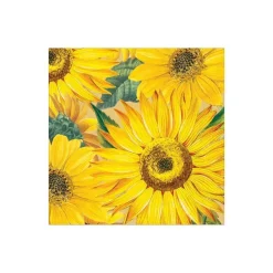 Caspari Bridal Shower|Boxed Cocktail Napkins|Sunflowers Boxed Paper Cocktail Napkins - 40 Per Box