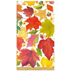 Caspari Paper Guest Towels|Swirling Leaves White Guest Towels - includes 15 Guest Towels