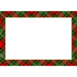 Caspari Place Cards|Tartan Red Foil Place Cards - includes 8 Cards