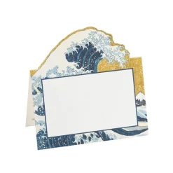 Caspari Place Cards|The Great Wave Gold Place Cards Die Cut Package 8 In