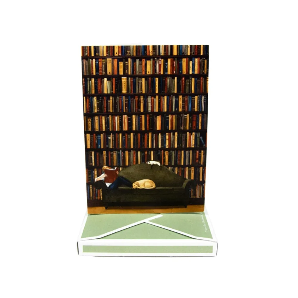 Caspari Note Cards|The Library Boxed Note Cards - 8 Cards and 8 Envelopes per Package