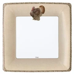 Caspari Thanksgiving|Paper Dinner Plates|Thomas T. Byrd Square Paper Dinner Plates - 8 Per Package