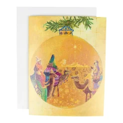 Caspari Christmas And Holiday Cards|Boxed Holiday Cards|Three Kings Ornament Classic Boxed Christmas Cards - includes 15 cards & envelopes