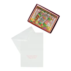 Caspari Christmas And Holiday Cards|Boxed Holiday Cards|Three Stockings Classic Boxed Christmas Cards - includes 15 cards & envelopes