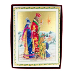 Caspari Christmas And Holiday Cards|Boxed Holiday Cards|Three Wise Men Petite Boxed Christmas Cards - includes 15 cards & envelopes