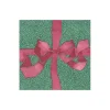 Caspari Christmas Napkins|Boxed Cocktail Napkins|Tied With A Bow Green & Plum Boxed Cocktail Napkins - 40 Per Box