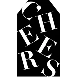 Caspari Graduation Celebration|New Year'S|Tossed Cheers Classic Gift Tags in Black & White - 2 Per Package