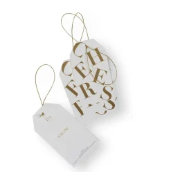 Caspari Graduation Celebration|Engagement Party|Tossed Cheers Classic Gift Tags in White & Gold Foil - 2 Per Package